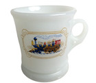 Vintage Avon White Milk Glass Train Locomotive Shave Shaving Mug Coffee Cup