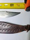 1945 Wwii Filipino Philippines  Fighting Knife Carved Handle Leather Sheath 13 