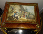 Antique C 1850 Prosper Roussel French Wood   Bronze   Painting Casket Box France
