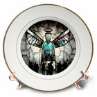 8-inch Porcelain Plate - 3d Angel Background Wall Art Decor  Unique Home Accent