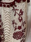 Banjul Lace Embroidered Romper Women s Cream Burgundy Boho Long Sleeve Tassel Si
