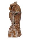 Money Bank Antique  vintage Style Cast Iron Mechanical White Owl  Turns Head Box