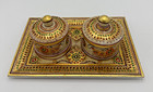 Jaipur Marble Hand Painted Gold Handmade Bowl   Tray Set For Dry Fruit Decor 9   