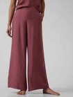 Athleta Calm Cool Tawny Rose Pink Satin Lounge Pajama Pants Wide Leg M Nwot New