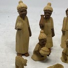 Hand Carved Navity Set From Nigeria - As Is - Slight Damage - 13 Pieces