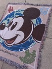 Disney Mickey Mouse Vintage Golf Blanket Walt Disney World Tapestry Woven Throw