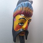 Mexican Guerrero Folk Art Carved Large Wood Dance Mask Bat Bird Face