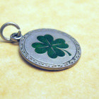 Antique European 800 Silver Enamel Lucky Clover Charm Pendant