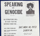 Speaking On Genocide H Rap Brown Black Panther Party Vintage 1972 Flyer Poster