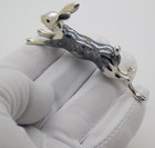 Vintage Italian Silver Running Hare Miniature Continental Wildlife Figurine