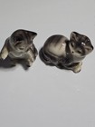 Vintage Set Of Two Salt   Pepper Shakers Grey Cats 3in  