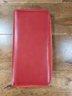 T  Anthony Italy Red Leather Passport Travel Document Card Holder Wallet 10 