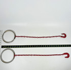  2  Hand Slings 1 2  Thick 6  Ring Handles   21 5  Of Chain   Clevis Sling Hooks