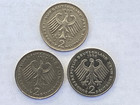 Three Germany 2 Deutsche Mark Coins 1970f  72j   94j Free Shipping