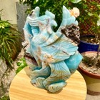 5 73lb Natural Blue Patterned Stone Carved Phoenix Ornament