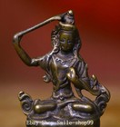 2  Old Tibet Buddhism Pure Bronze Wenshu Manjushri Goddess Buddha Statue