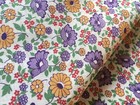 Antique Vintage Smaller Scale Posie Floral Cotton Fabric purple Sunflower Yellow
