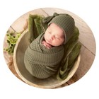 Newborn Baby Photography Wrap Long Tail Hat Boy Girl Photo Prop Blanket