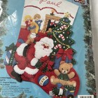 Vintage Bucilla 15  Felt Applique Stocking Kit 83281 Santa   Christmas Gifts  94