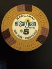  5 El San Juan Puerto Rico Casino Baccarat Chip Esj-5b   vintage  