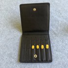 Brooks Brothers Collar Stay Flip Case Black Leather Travel Accessory 4 Stays