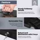 Black Cash Box With Money Tray  2 Keys  Lock Box W  Removable 9 Compartment