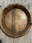 Village Wood Hand-carved Solid Primitive One Wooden Made Heavy Big Plate Bowl