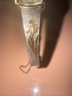 Vintage Elgin Womens Watch Ek-407-007  Silvertone With Goldtone Iris