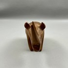Vintage Wood Hand Carved African Rhino Rhinoceros 7 5  Long Figurine