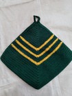 New Handmade Crochet Potholders 100  Cotton Crochet Thread Green yellow Set Of 2
