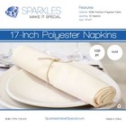 100 Pcs 17 x17  Inch Polyester Cloth Napkin - Gold - Wedding Linen Oy