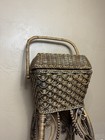 Vintage Wicker Sewing Basket Stand By  Heywood Wakefield