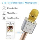 Q9 Wireless Bluetooth Karaoke Ktv Microphone Mini Home Speaker 3in1 Gold pouch