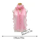 Ruffle Silk Shawl Women Sunscreen Headscarf Neck Wrap Neckerchief Hijab Scarf Us