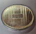 Vtg Sterling Silver   Goldtone Compact Mirror W  Monogram -80g-b7- Read