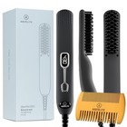 Edc - Premium Beard Straightener Brush - Professional Heated Gray