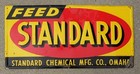 Original Vintage Standard Feed  Omaha Ne  Stout  Sign Co  24  Embossed Sign