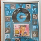 Elvis Presley Framed Display With 29   Stamp  Vinyl Record Covers Niiice 