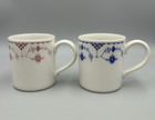 Vintage Furnivals England Denmark Pink   Blue 3 1 2  Mug Cup Set Of 2