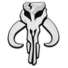 Sw Mandalorian Skull Plastic Auto Emblem -  silver  3   X 2 1 2    3  X 2 5 