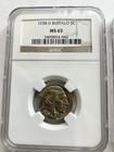 Pair Of Ngc Graded Buffalo Nickels  1938 D Ms 65   1937 Au 55 Free Shipping Usa