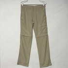 Columbia Convertible Hiking Pants Women s Large 14  Omni-shield Khaki Zip Off