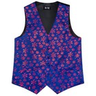  Christmas Vest And Tie Set For Mens Print Shiny Suit Large Blue Red Snowflake