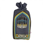 Muslim Travel Prayer Rug Thin Kabah Arch 24x40in Portable Salah With Small Pouch
