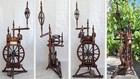 Antique 1878 German Spinning Wheel     Signed    e  H         Rare  Unique  Collectible