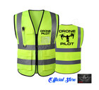 Drone Pilot Hi-vis Safety Vest     100  Solid Fabric  Reflective Strips  Zipper  
