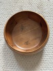 Decorative Wood Bowl With Circles Design Two Tone Modern Geometric Design 8x3 5   