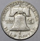 1954-d Franklin Half Dollar - 90  Silver - Very Fine -  1319eb Details