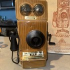 Set Of 2 Jim Beam Vintage 1907 Telephone Whiskey Decanter Bottles   Original Box