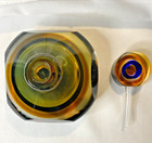 Fifth Avenue Crystal Bernini Amber Art Glass Perfume Bottle Aura With Stopper fs